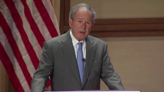 M/weynihii Hore ee Dalka Mareykanka George W Bush oo Ammaaney Saameynta Dadka Soo Galootigu Ku Leeyihiin Dalkiisa.