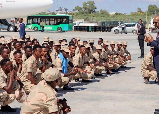 The troops trained in Eritrea have returned to the country and President Hassan Sheikh’s speech.