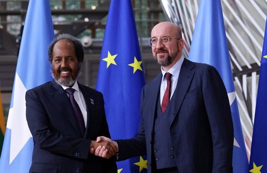 The President of the European Union held a meeting with the President of Somalia, Hassan Sheikh Mohamud.