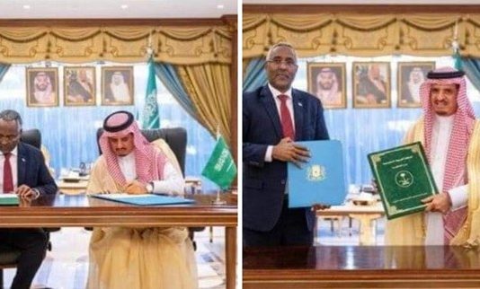 Heshiis Dhanka Amniga ah oo Dawladaha Sucuudiga iyo Soomaaliya ku kala Saxiixdeen Magaalada Riyaad.