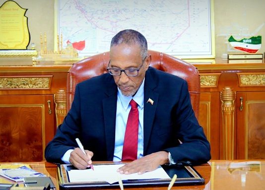 The President of Somaliland has appointed the Minister of Defence.