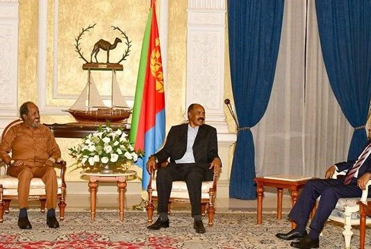 The presidents of Somalia and Eritrea discussed the relationship between the two countries.