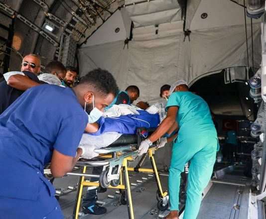 A military plane belonging to Turkey was taken today to some of the patients of the syl explosion