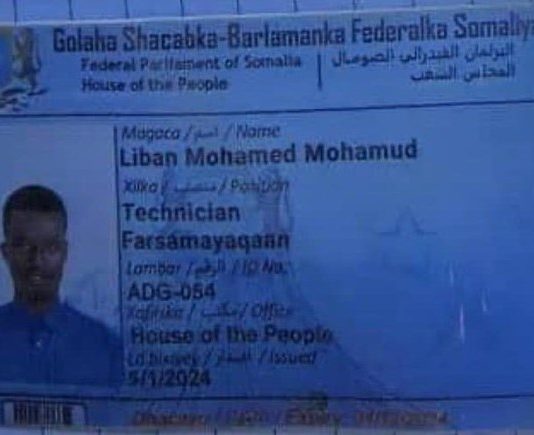 The Federal Parliament of Somalia has denied a picture posted on social media that he was one of the parliament staff.