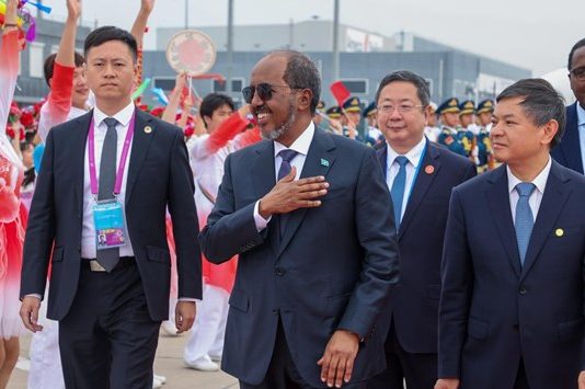A delegation led by the Federal President of Somalia Hassan Sheikh arrived in China