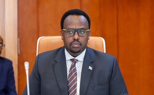 Ra’iisal wasaare Ku xigeen Saalax Axmed Jaamac oo ku Gacan Sayrey Xubin Ka Qaadis uu Ku Sameeyey Gudoomiyaha Aqalka Sare Cabdi Xaashi.