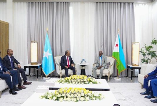 Madaxweyne Xasan Sheekh oo Dalka Jabuuti Gaaray Si uu Kulamo ula Yeesho Madaxda Dalkaasi.