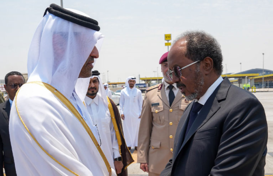 President Hassan Sheikh Mohamud visited Doha, Qatar, to offer condolences on the death of the former Emir of Qatar.