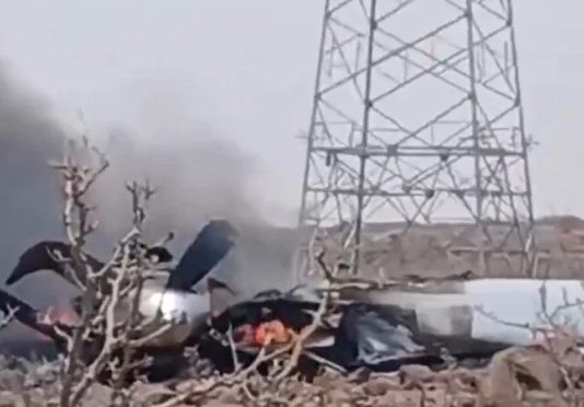 An American plane carrying weapons and equipment crashed in Djibouti, and the Americans detonated the weapons.