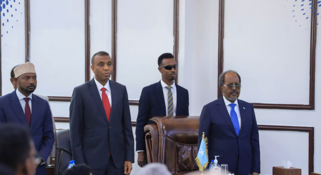 Kalfadhiga 8’aad ee Barlamaanka Federalka Soomaaliya oo Madaxweyne Xasan Sheekh Furay.