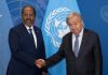 Madaxweyne Xasan Sheekh iyo Xoghayaha Guud ee Qaramada Midoobay oo ka Wadahadlay Amniga Soomaaliya iyo Taageerada AUSSOM.