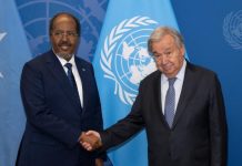 Madaxweyne Xasan Sheekh iyo Xoghayaha Guud ee Qaramada Midoobay oo ka Wadahadlay Amniga Soomaaliya iyo Taageerada AUSSOM.