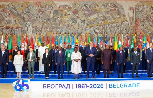 President Hassan Sheikh speaks at the Belgrade Conference of the Non-Aligned Movement (NAM) on Security and Global Economic Issues.