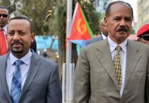 The Ethiopian government is closing its embassy in Eritrea and expelling Eritrean diplomats.